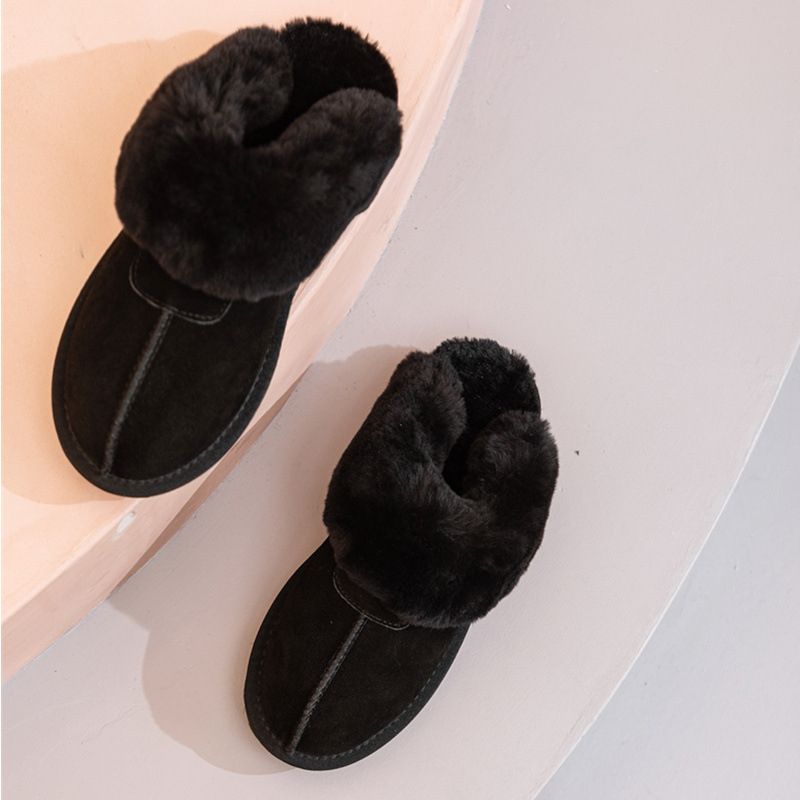 Ženske kućne papuče za jesen-zimu, slip-on, zvjezdani uzorak, gornji dio Ox Velvet, postava od krzna, potplat TPR, protuklizne, tople