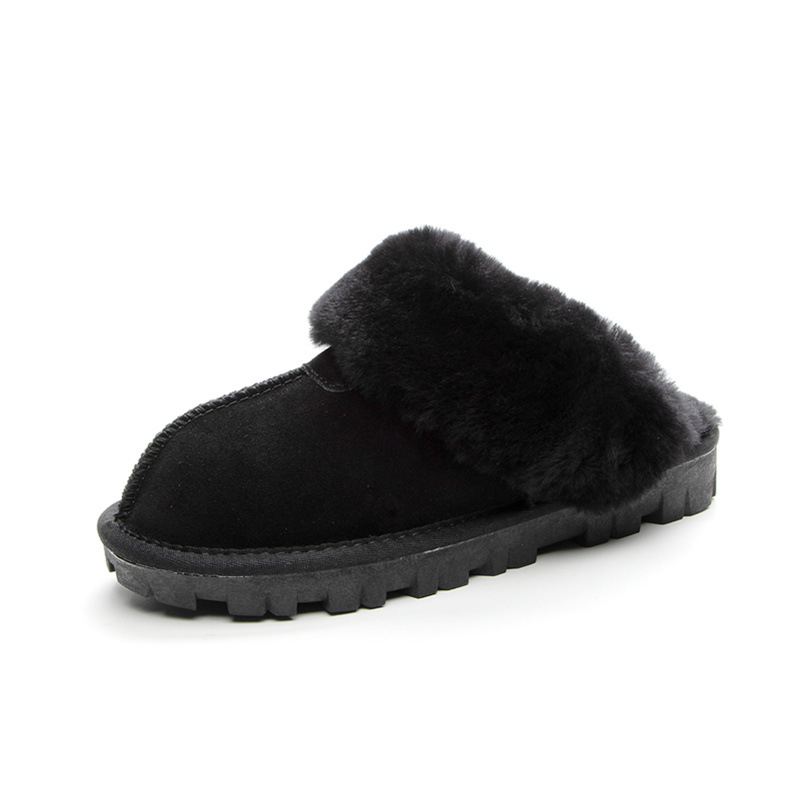 Ženske kućne papuče za jesen-zimu, slip-on, zvjezdani uzorak, gornji dio Ox Velvet, postava od krzna, potplat TPR, protuklizne, tople