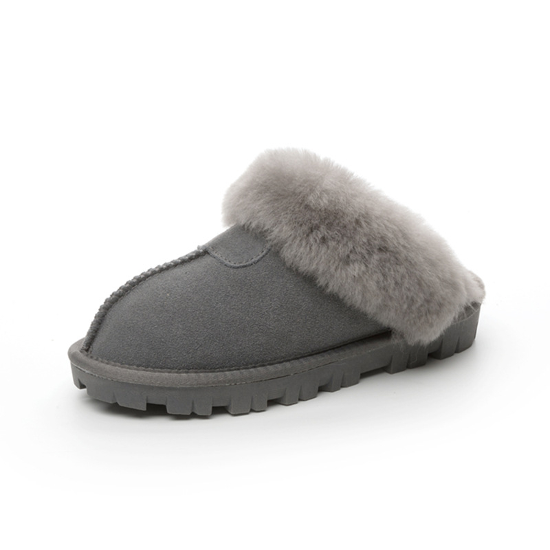 Ženske kućne papuče za jesen-zimu, slip-on, zvjezdani uzorak, gornji dio Ox Velvet, postava od krzna, potplat TPR, protuklizne, tople