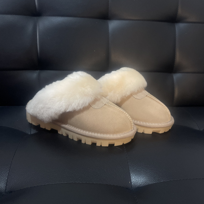 Ženske kućne papuče za jesen-zimu, slip-on, zvjezdani uzorak, gornji dio Ox Velvet, postava od krzna, potplat TPR, protuklizne, tople