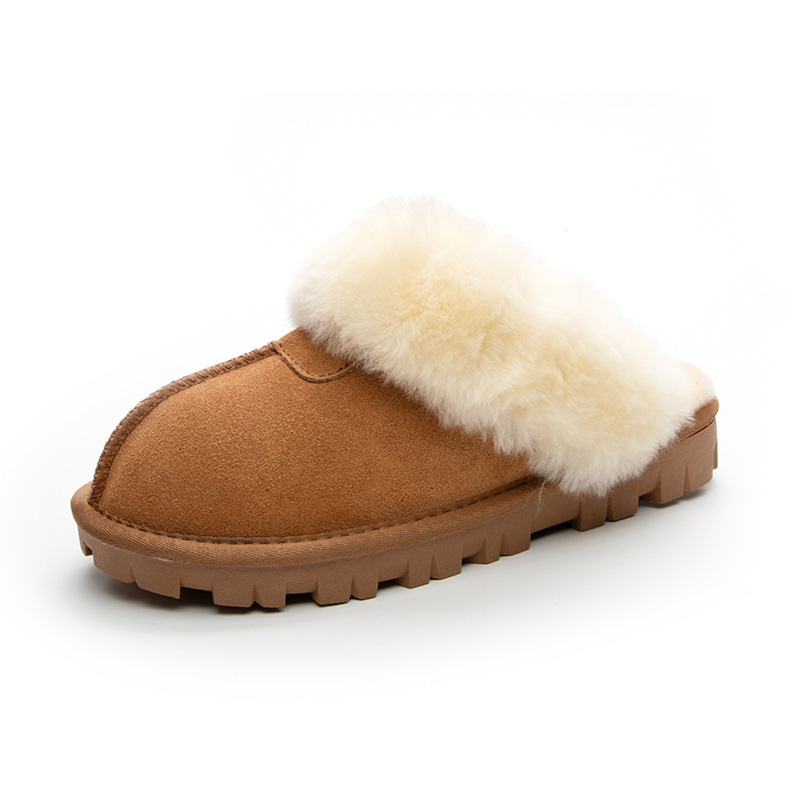 Ženske kućne papuče za jesen-zimu, slip-on, zvjezdani uzorak, gornji dio Ox Velvet, postava od krzna, potplat TPR, protuklizne, tople
