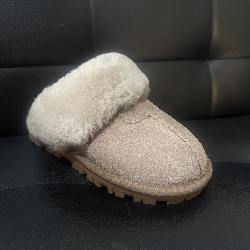 Ženske kućne papuče za jesen-zimu, slip-on, zvjezdani uzorak, gornji dio Ox Velvet, postava od krzna, potplat TPR, protuklizne, tople