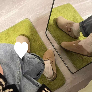 Γυναικείες παντόφλες με μαλακό πάτο σε στυλ Birkenstock — πλατφόρμα, επάνω μέρος από μικροϊνες δέρμα, σόλα από καουτσούκ, αντιολισθητικές, φθινόπωρο 2024