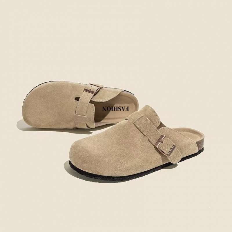 Γυναικείες παντόφλες με μαλακό πάτο σε στυλ Birkenstock — πλατφόρμα, επάνω μέρος από μικροϊνες δέρμα, σόλα από καουτσούκ, αντιολισθητικές, φθινόπωρο 2024