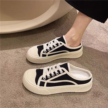 Pantofi dama din pânză cu talpă din cauciuc, căptușeală din țesătură, ușori și respirabili pentru purtare zilnică