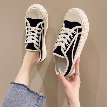 Pantofi dama din pânză cu talpă din cauciuc, căptușeală din țesătură, ușori și respirabili pentru purtare zilnică