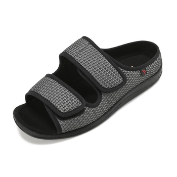 Casual sandále so zapínaním na suchý zips, priedušný sieťový horný diel, gumová podrážka, guľatá špička