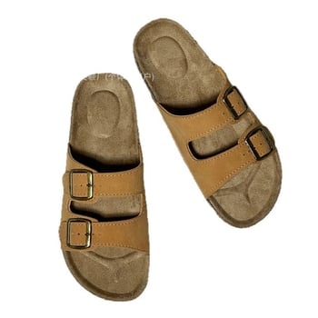Birkenstock női cork papucs anti-slip PVC talppal, strandra és otthonra — felső rész szintetikus bőrből