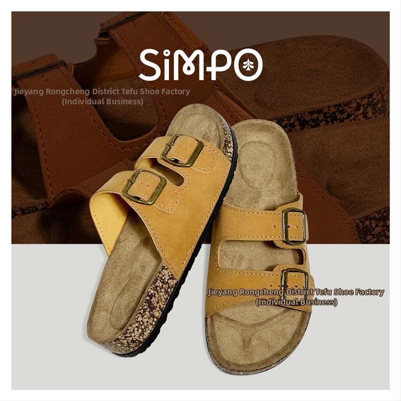 Birkenstock dámske korkové papuče s protišmykovou PVC podrážkou na pláž a domov — vrchný materiál syntetická koža