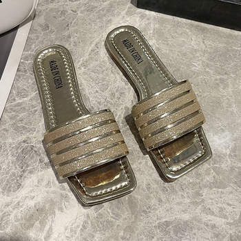 Ženske papuče za plažu, slip-on, plastični gornji dio, PU podstava, gumena potplata, ljeto 2024