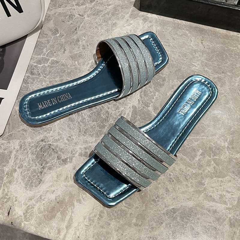 Ženske papuče za plažu, slip-on, plastični gornji dio, PU podstava, gumena potplata, ljeto 2024