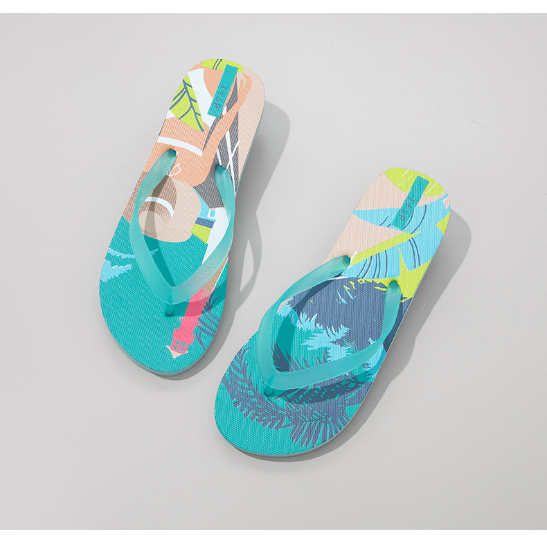 Graffiti plažne flip-flopice - Ljetne sandale, gornji dio PVC, potplat PE, debljina potplata 0–3 cm, ravna potplata