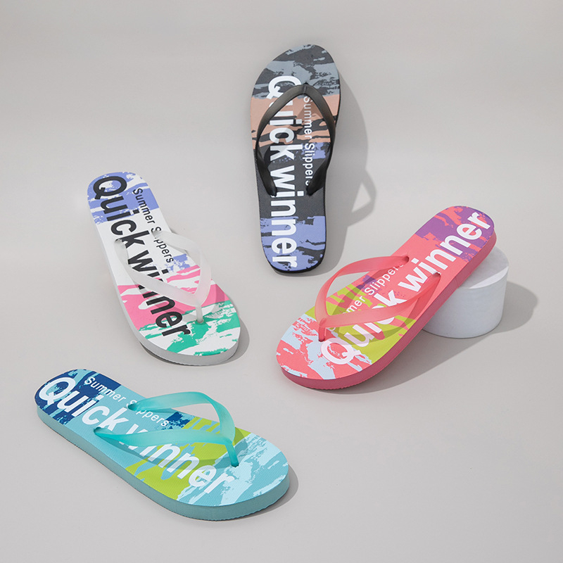 Graffiti plažne flip-flopice - Ljetne sandale, gornji dio PVC, potplat PE, debljina potplata 0–3 cm, ravna potplata
