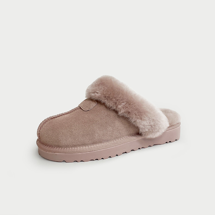 Papuče od ovčje kože s integriranom podstavom, EVA đon, tople, slip-on za odrasle