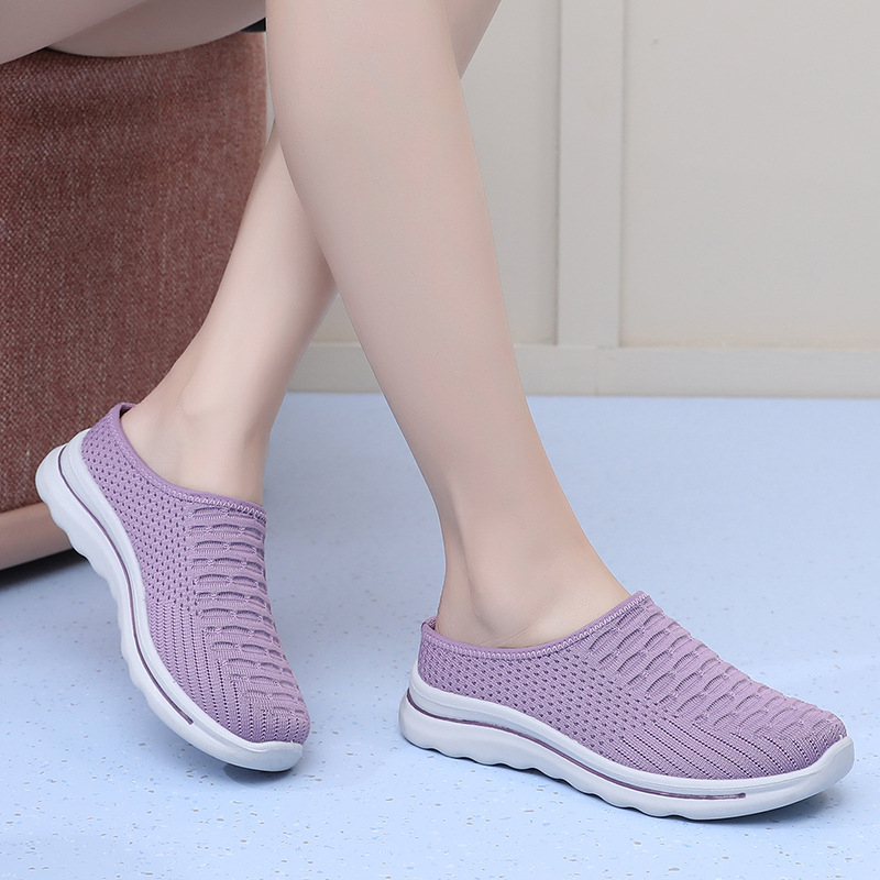 Ženske slip-on tenisice od mrežastog gornjeg dijela, bez pertli, s debelim potplatom, prozračan gornji dio od tkanine, PU potplat, mrežasta unutarnja podstava, debljina potplata 3–5 cm