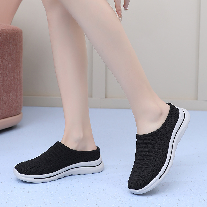 Ženske slip-on tenisice od mrežastog gornjeg dijela, bez pertli, s debelim potplatom, prozračan gornji dio od tkanine, PU potplat, mrežasta unutarnja podstava, debljina potplata 3–5 cm