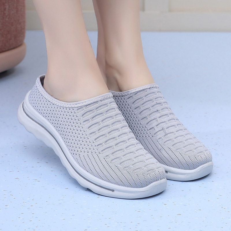 Ženske slip-on tenisice od mrežastog gornjeg dijela, bez pertli, s debelim potplatom, prozračan gornji dio od tkanine, PU potplat, mrežasta unutarnja podstava, debljina potplata 3–5 cm