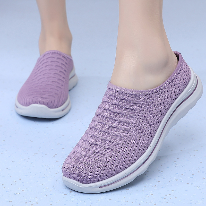 Ženske slip-on tenisice od mrežastog gornjeg dijela, bez pertli, s debelim potplatom, prozračan gornji dio od tkanine, PU potplat, mrežasta unutarnja podstava, debljina potplata 3–5 cm