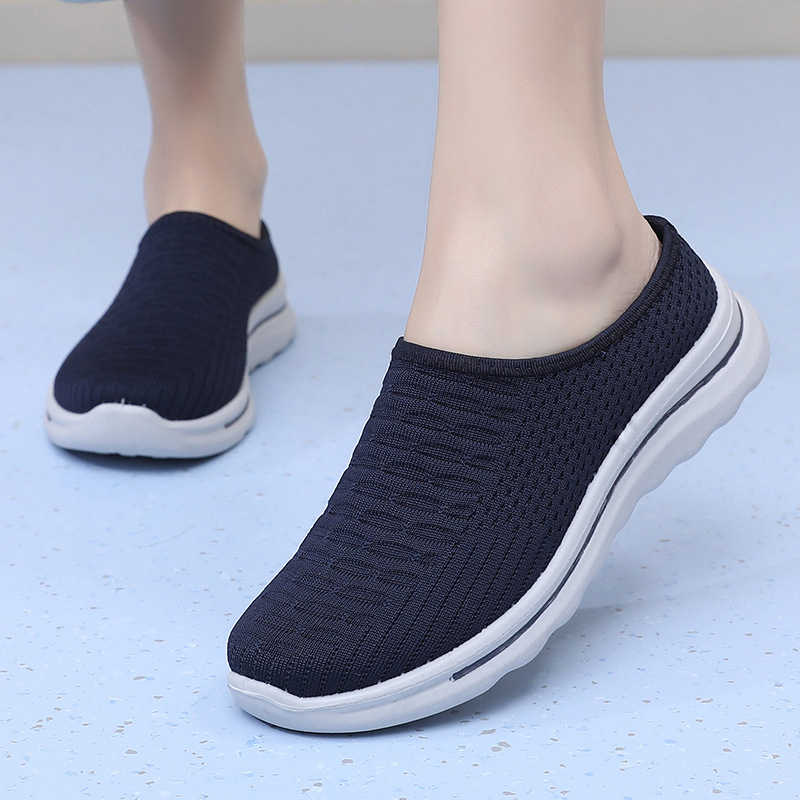Ženske slip-on tenisice od mrežastog gornjeg dijela, bez pertli, s debelim potplatom, prozračan gornji dio od tkanine, PU potplat, mrežasta unutarnja podstava, debljina potplata 3–5 cm