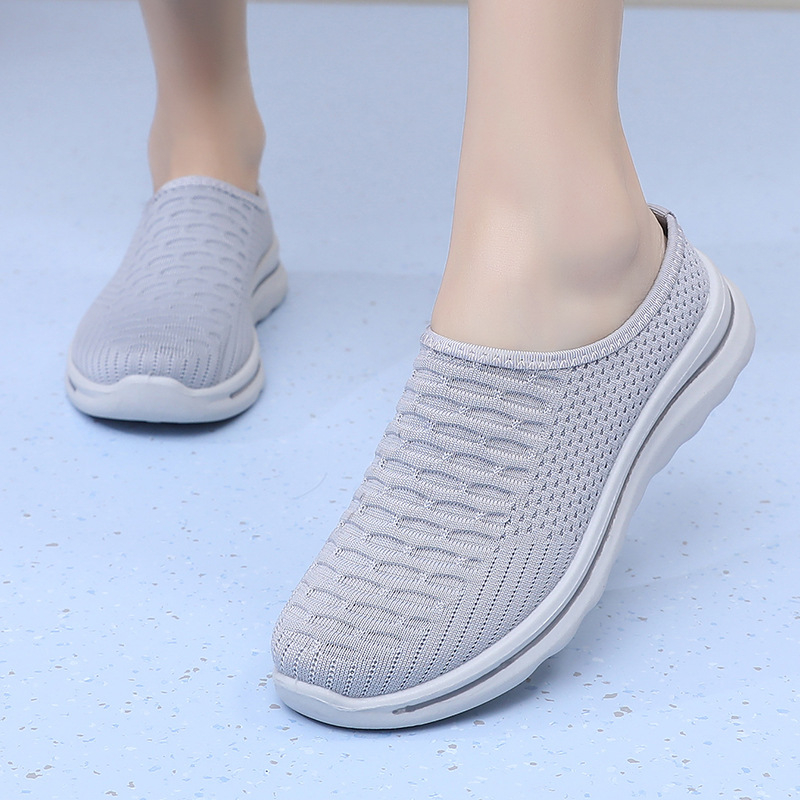 Ženske slip-on tenisice od mrežastog gornjeg dijela, bez pertli, s debelim potplatom, prozračan gornji dio od tkanine, PU potplat, mrežasta unutarnja podstava, debljina potplata 3–5 cm