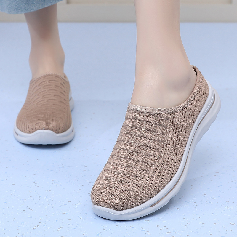 Ženske slip-on tenisice od mrežastog gornjeg dijela, bez pertli, s debelim potplatom, prozračan gornji dio od tkanine, PU potplat, mrežasta unutarnja podstava, debljina potplata 3–5 cm