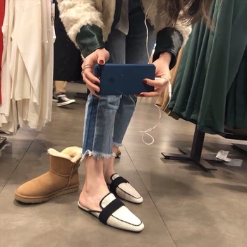 Baotou ženske slip-on mule cipele — platneni gornji dio, PU potplat, tekstilna podstava, visina potplata 0–3 cm, bez kopčanja