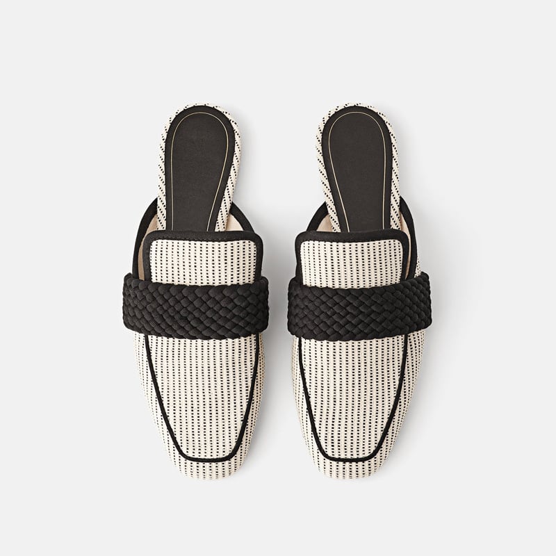 Baotou ženske slip-on mule cipele — platneni gornji dio, PU potplat, tekstilna podstava, visina potplata 0–3 cm, bez kopčanja