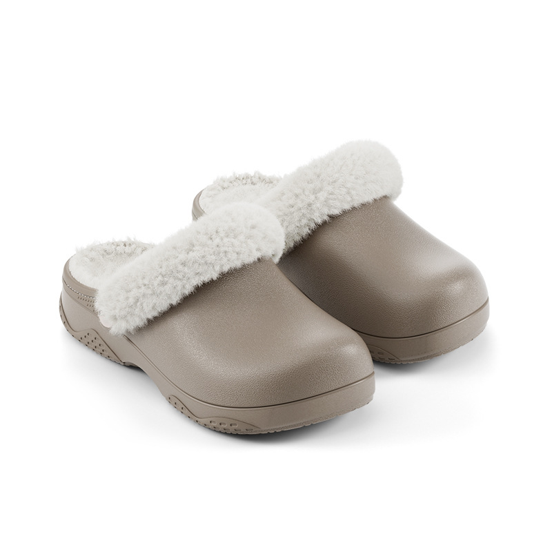 Ženske papuče s fleeceom, protuklizne, vodootporne EVA gornji dio i potplat, jednostavan slip-on