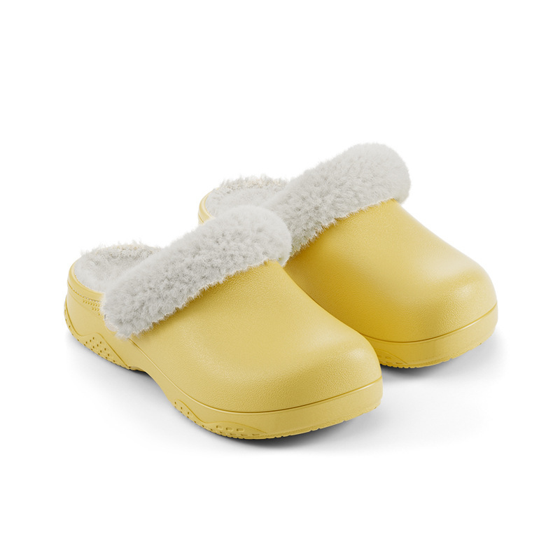 Ženske papuče s fleeceom, protuklizne, vodootporne EVA gornji dio i potplat, jednostavan slip-on