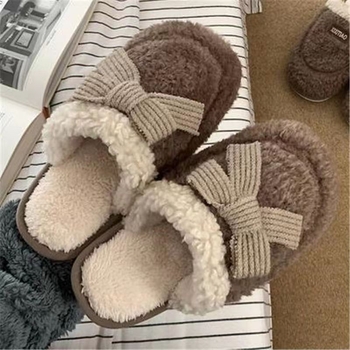 Papuke za odrasle – plišani gornji dio, umjetna vuna, PVC đon, protuklizne, slip-on, zimske kućne papuče