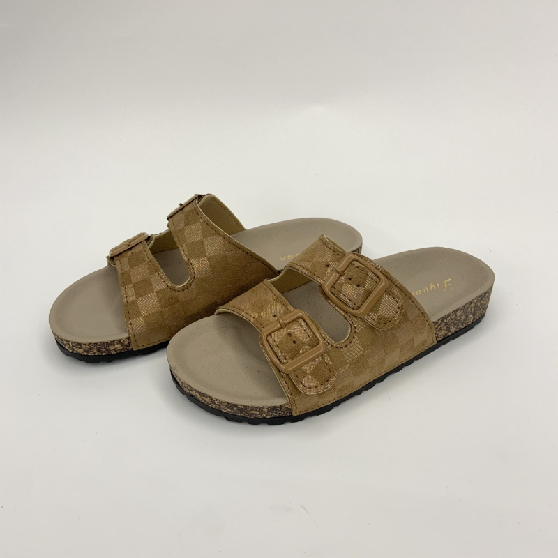 Γυναικείες παντόφλες Slip-On, πάνω μέρος από ύφασμα, καρό σχέδιο, εσωτερικό από συνθετικό μαλλί, σόλα PVC, Μεγέθη 36–45