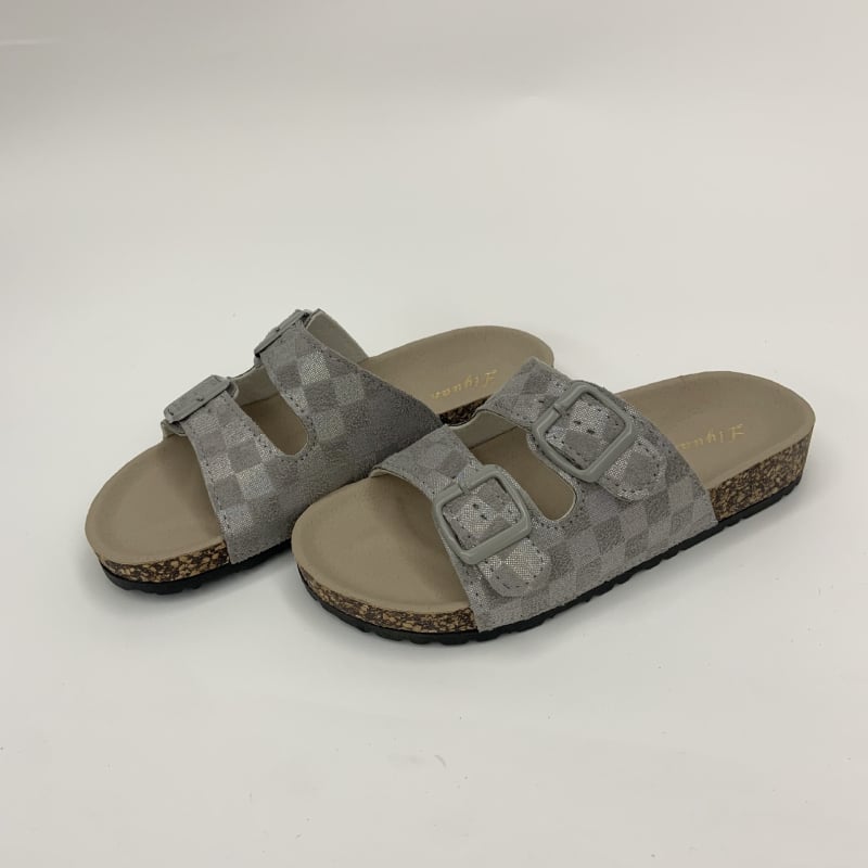 Γυναικείες παντόφλες Slip-On, πάνω μέρος από ύφασμα, καρό σχέδιο, εσωτερικό από συνθετικό μαλλί, σόλα PVC, Μεγέθη 36–45