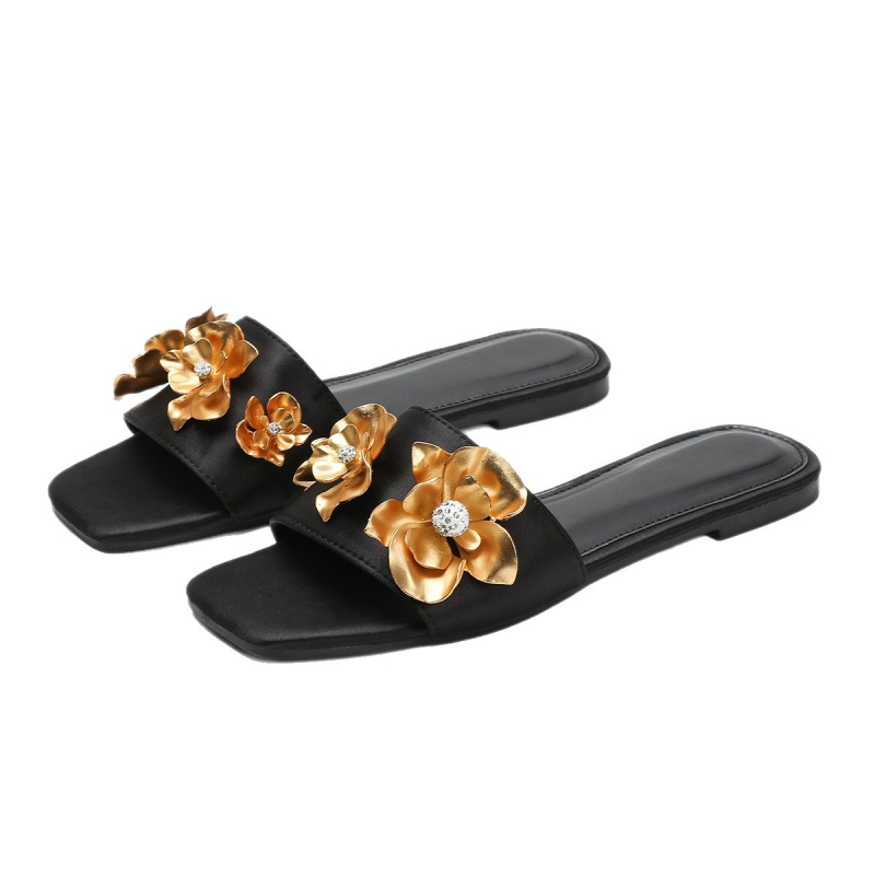 Ženske papuče s jednim remenom, velur gornji dio, PU podstava, TPR potplat; jednostavan stil za slobodno vrijeme.