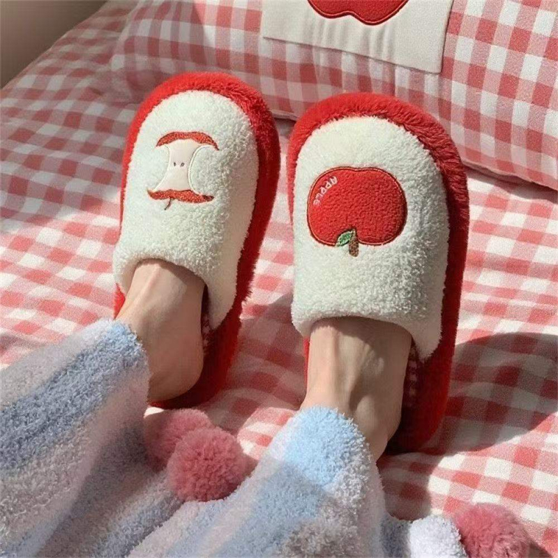 Papuče s umjetnim plišem na gornjem dijelu, EVA đon, mrežasti uzorak, protuklizni đon, ravno dno (debljina đona 0–3 cm)