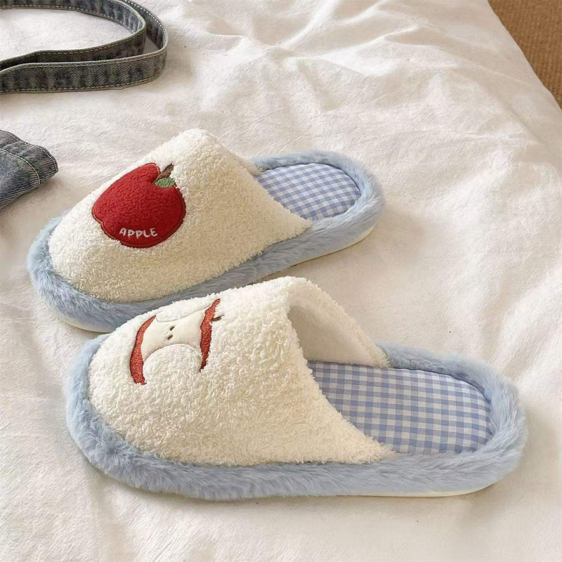 Papuče s umjetnim plišem na gornjem dijelu, EVA đon, mrežasti uzorak, protuklizni đon, ravno dno (debljina đona 0–3 cm)