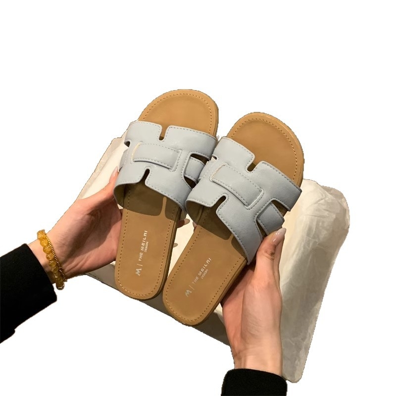 Slip-On sandale tipa One-Character – svakodnevna upotreba, gornji dio od umjetne kože, PU potplat, ravna podloga 0–3 cm, ljetni model 2025