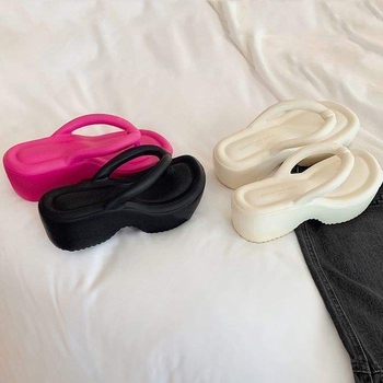 Γυναικείες παντόφλες σε κορεατικό στυλ, EVA επάνω και σόλα, ύψος 0–3 εκ., αντιολισθητικές και απορρόφηση κραδασμών
