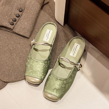 Γυναικείες παντόφλες με κλειστή μύτη, κορεατικού στιλ; PU επάνω μέρος; σόλα από καουτσούκ; επίπεδη σόλα; πάχος σόλας 0–3 εκ