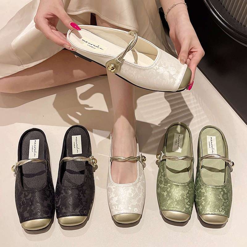 Γυναικείες παντόφλες με κλειστή μύτη, κορεατικού στιλ; PU επάνω μέρος; σόλα από καουτσούκ; επίπεδη σόλα; πάχος σόλας 0–3 εκ