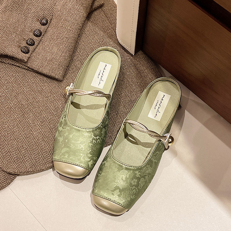 Γυναικείες παντόφλες με κλειστή μύτη, κορεατικού στιλ; PU επάνω μέρος; σόλα από καουτσούκ; επίπεδη σόλα; πάχος σόλας 0–3 εκ