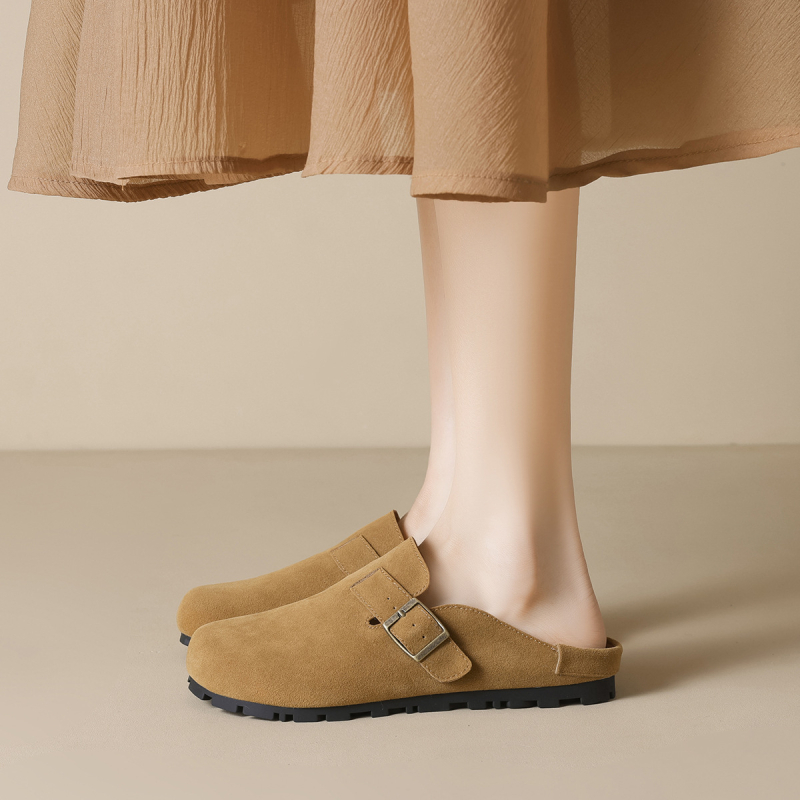 Vintage ženske slip-on cipele s zatvorenim nosom, matirani gornji dio, gumeni potplat, unutarnji Cortex, proljeće 2025 izlazak