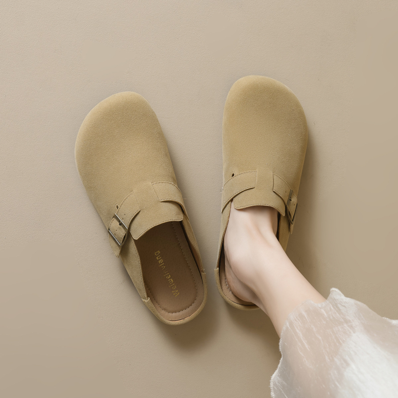 Vintage ženske slip-on cipele s zatvorenim nosom, matirani gornji dio, gumeni potplat, unutarnji Cortex, proljeće 2025 izlazak