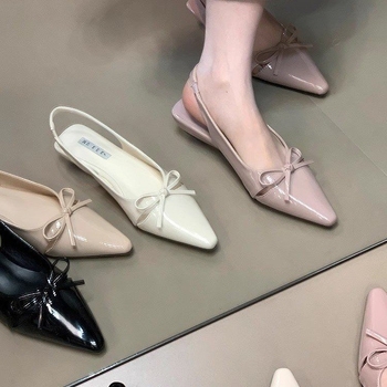 Ženske sandale s okruglim prstom, PU gornji dio, gumena potplata, gradski stil, elastična traka
