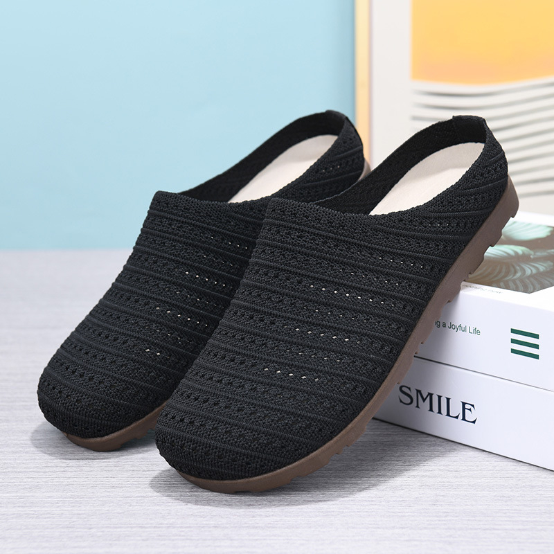 Letné sieťové priedušné papuče, módne a všestranné, protišmykové, pohodlné a odolné pre bežné nosenie, s plochou podrážkou a mäkkou stielkou