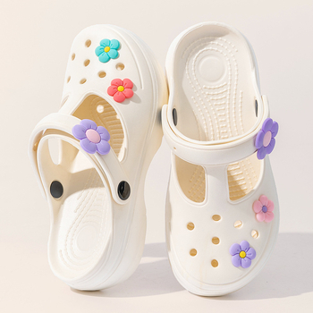 Sandale de plajă pentru femei, model decupat, talpă EVA groasă, partea superioară PVC, turnare prin injecție