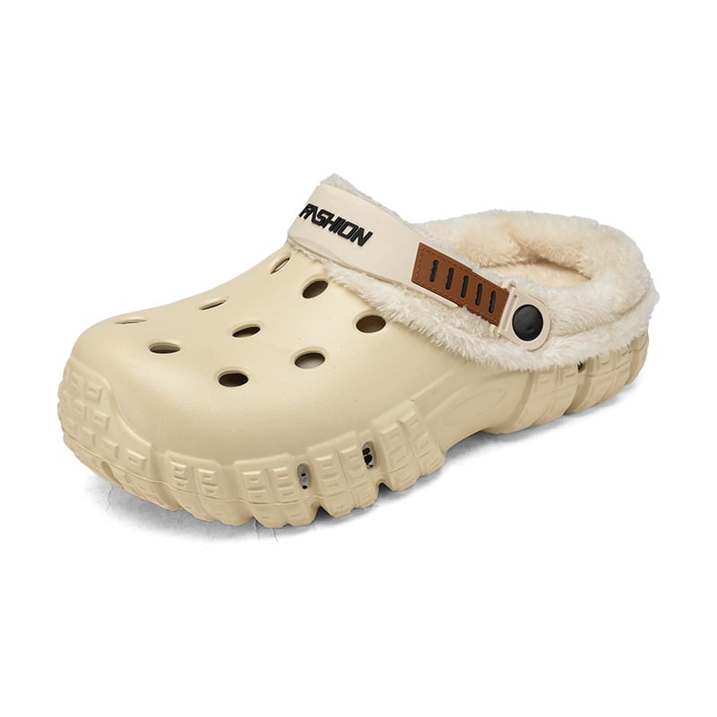 Мъжки EVA клогове с плюшено подплътване, с дебела подметка, неплъзгащи се, отделяеми и двупосочни