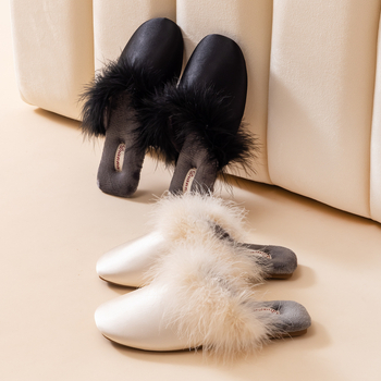 Papuče za kuću unisex s gornjim dijelom od tkanine, plosnati TPR potplat, protuklizne i tople unutarnje obuće, debljina potplata ispod 1.5 cm, za zimu, proljeće i jesen