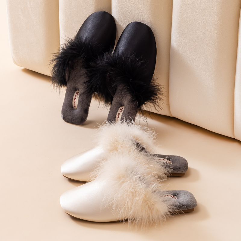 Papuče za kuću unisex s gornjim dijelom od tkanine, plosnati TPR potplat, protuklizne i tople unutarnje obuće, debljina potplata ispod 1.5 cm, za zimu, proljeće i jesen