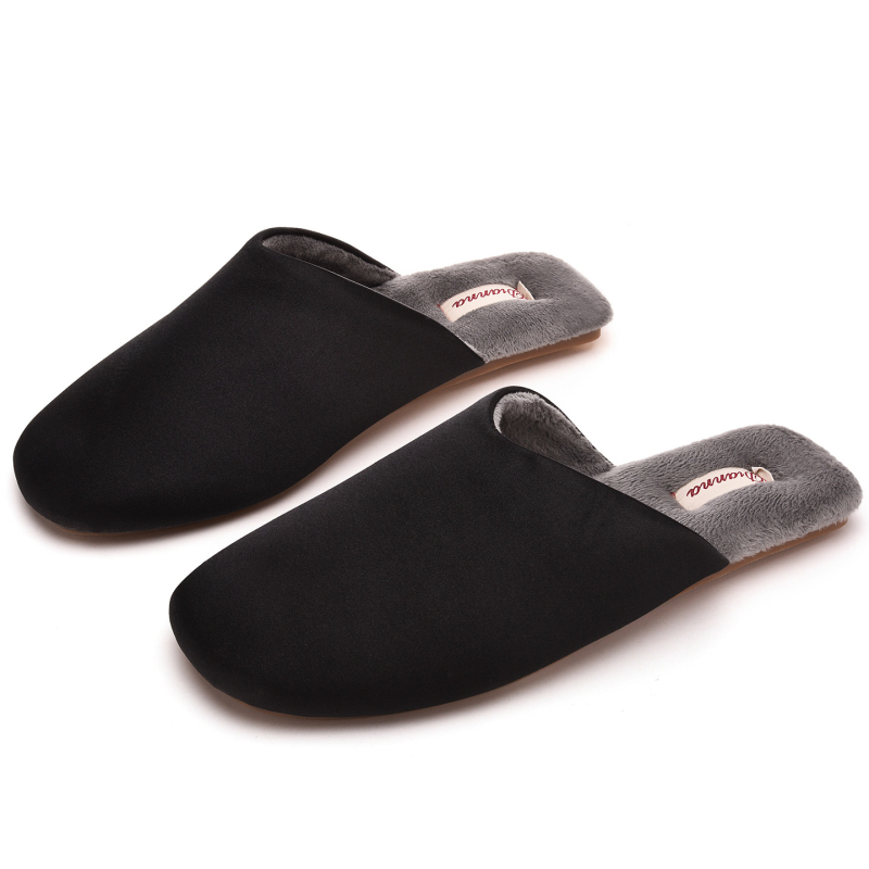 Papuče za kuću unisex s gornjim dijelom od tkanine, plosnati TPR potplat, protuklizne i tople unutarnje obuće, debljina potplata ispod 1.5 cm, za zimu, proljeće i jesen