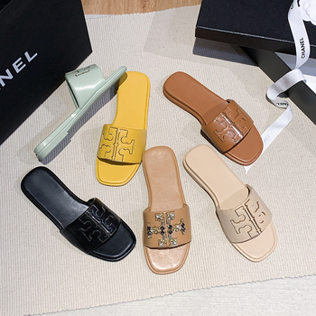 Ženske papuče od mikrovlakana s kožnom unutarnjom, gumom podlozi, slip-on, lagane